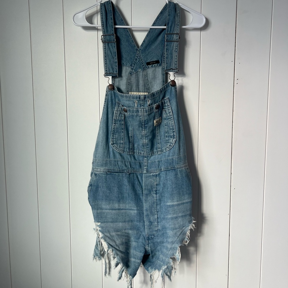 R13 Light Blue Denim Overalls
